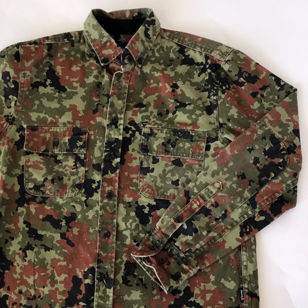 Men’s Diamond supply co camo button up shirt